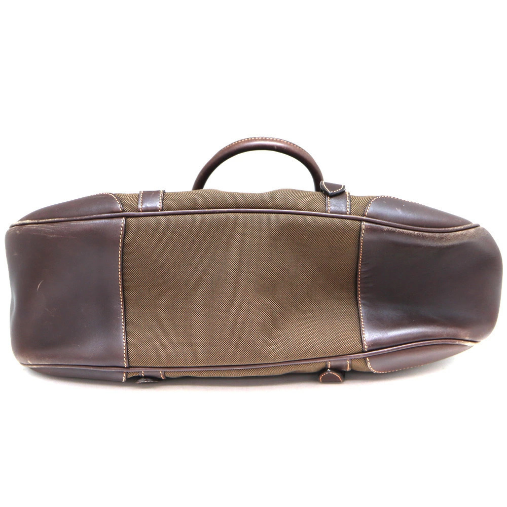 Prada Logo Jacquard Handbag Brown Canvas Leather - Picture 5 of 6